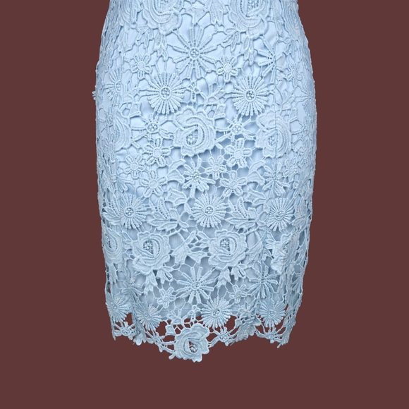 Lulus Womens Romance Language Blue Backless Lace Mini Dress Size S NWT - Picture 3 of 7